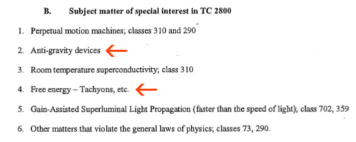 US Secret Patents Categories